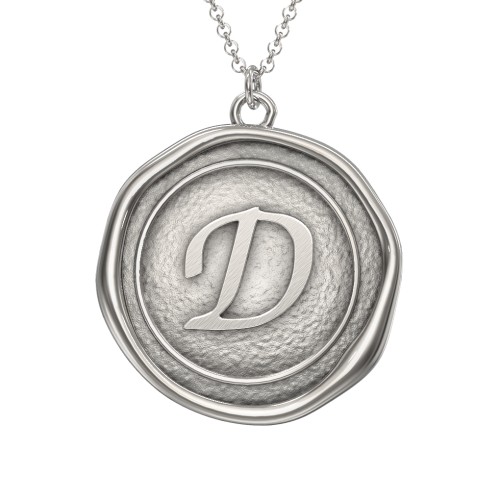 Initial Medallion Necklace - D – Sterling Silver