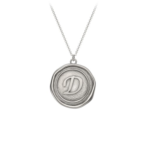 Initial Medallion Necklace - D – Sterling Silver