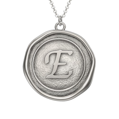 Initial Medallion Necklace - E – Sterling Silver