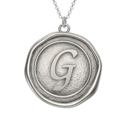 Initial Medallion Necklace - G – Sterling Silver