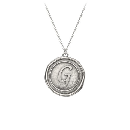 Initial Medallion Necklace - G – Sterling Silver