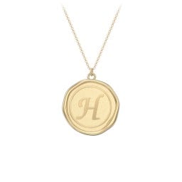Initial Medallion Necklace - H