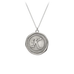Initial Medallion Necklace - K – Sterling Silver