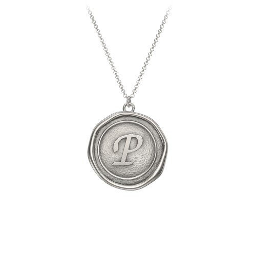 Initial Medallion Necklace - P