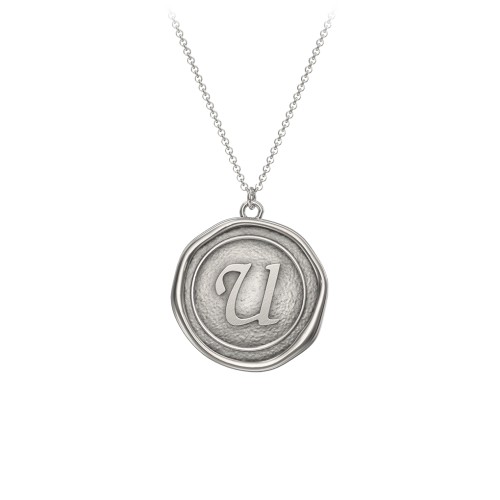 Initial Medallion Necklace - U