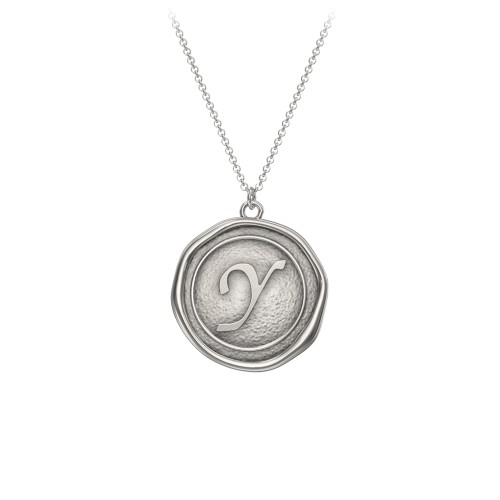 Initial Medallion Necklace - Y