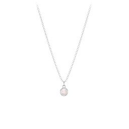 Bezel Set Multi-Birthstone Drop Necklace in 925 Sterling Silver with Opal