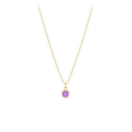 Bezel Set Multi-Birthstone Drop Necklace
