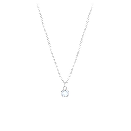Bezel Set Multi-Birthstone Drop Necklace