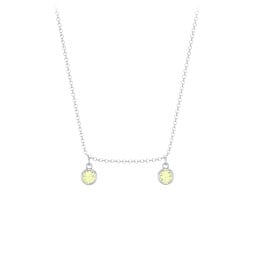 Bezel Set Birthstone Drop Necklace - 2 Stone