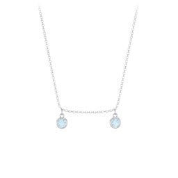 Bezel Set Birthstone Drop Necklace - 2 Stone