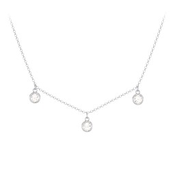 Bezel Set Birthstone Drop Necklace - 3 Stone