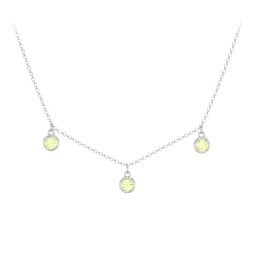 Bezel Set Birthstone Drop Necklace - 3 Stone