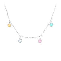 Bezel Set Birthstone Drop Necklace - 4 Stone