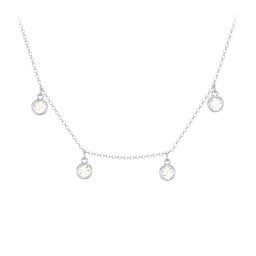 Bezel Set Birthstone Drop Necklace - 4 Stone