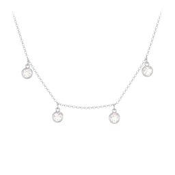Bezel Set Birthstone Drop Necklace - 4 Stone