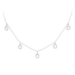 Bezel Set Birthstone Drop Necklace - 5 Stone