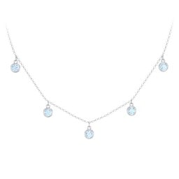 Bezel Set Birthstone Drop Necklace - 5 Stone