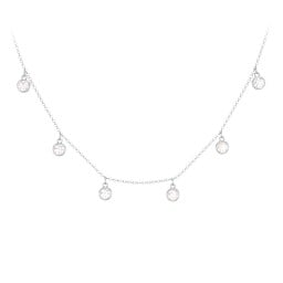 Bezel Set Birthstone Drop Necklace - 6 Stone