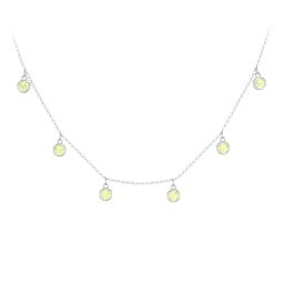 Bezel Set Birthstone Drop Necklace - 6 Stone