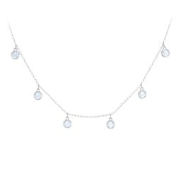 Bezel Set Birthstone Drop Necklace - 6 Stone