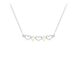 Heart To Heart Necklace with 2 Birthstones