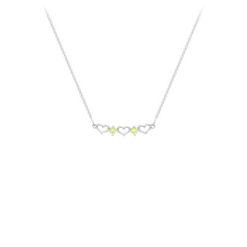 Heart To Heart Necklace with 2 Birthstones