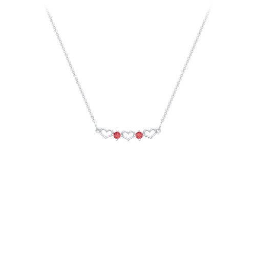 Heart To Heart Necklace with 2 Birthstones