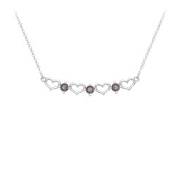 Heart To Heart Necklace with 3 Birthstones