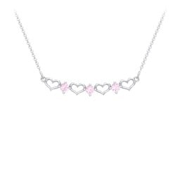 Heart To Heart Necklace with 3 Birthstones