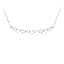 Heart To Heart Necklace with 4 Birthstones