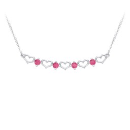 Heart To Heart Necklace with 4 Birthstones