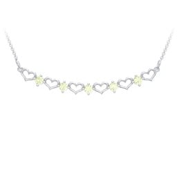 Heart To Heart Necklace with 5 Birthstones