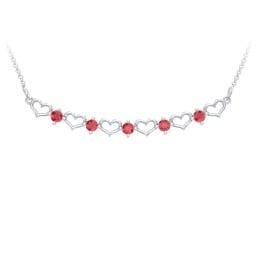 Heart To Heart Necklace with 5 Birthstones