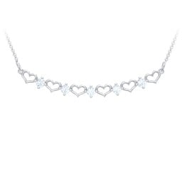 Heart To Heart Necklace with 5 Birthstones