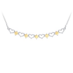 Heart To Heart Necklace with 5 Birthstones