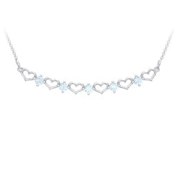 Heart To Heart Necklace with 5 Birthstones