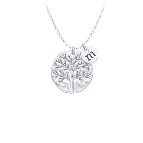 Family Tree Necklace with Engravable Disc