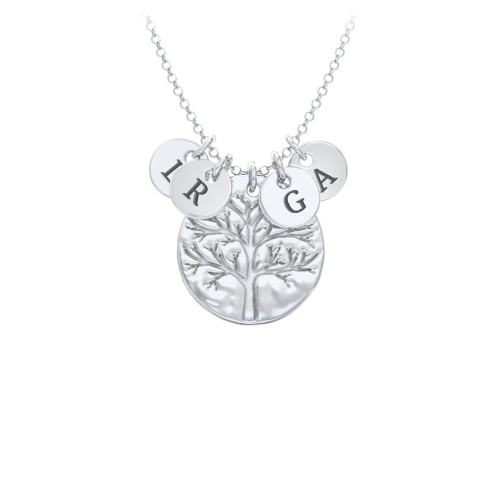 Family Tree Necklace with 4 Engravable Discs