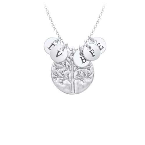 Family Tree Necklace with 5 Engravable Discs