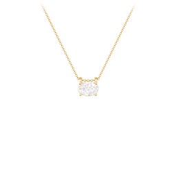 East-West Oval Necklace with Gemstone