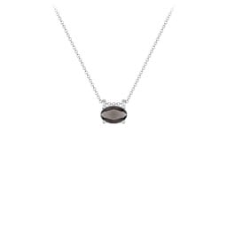 East-West Oval Necklace with Gemstone
