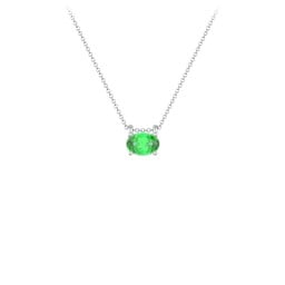 East-West Oval Necklace with Gemstone