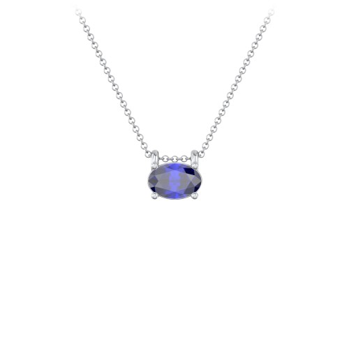 East-West Oval Necklace with Gemstone