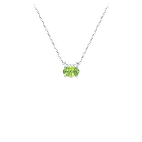 East-West Oval Necklace with Gemstone