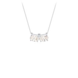 East-West Oval Necklace with 2 Gemstones