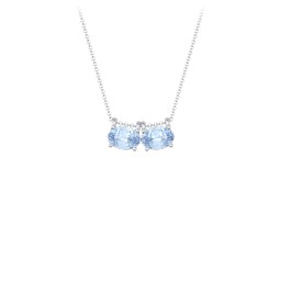 East-West Oval Necklace with 2 Gemstones
