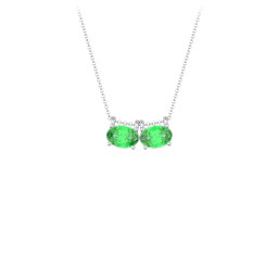 East-West Oval Necklace with 2 Gemstones