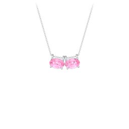 East-West Oval Necklace with 2 Gemstones