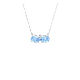 East-West Oval Necklace with 2 Gemstones